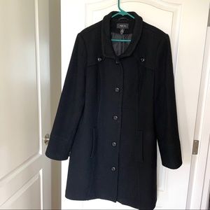 Black Winter Wool Coat